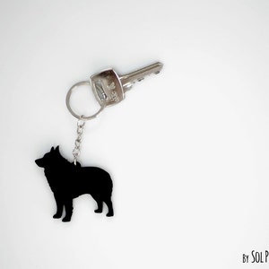 Schipperke Hund Schlüsselanhänger Silhouette