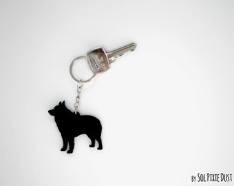 Schipperke Dog Keychain Silhouette