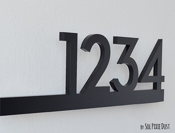 5 Inch Modern House Numbers - Black Self Adhesive Address Numbers For Outside | Acrylic Door Numbers For Home & Office