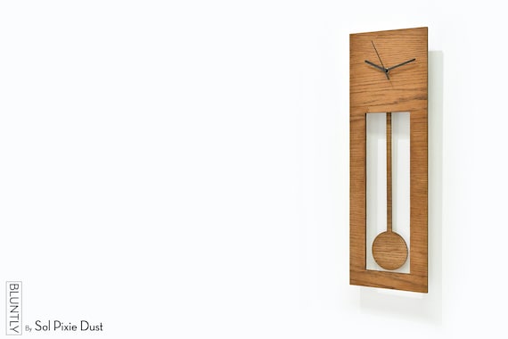 Bluntly Modern Design Wooden Grandfather Pendulum Wall - Modern Oak Pendulum Wall Clock Bluntly Modern Design Wooden Grandfather Pendulum Wall - Modern Oak Pendulum Wall Clock