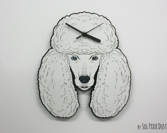 Poodle Dog Face Wall Clock