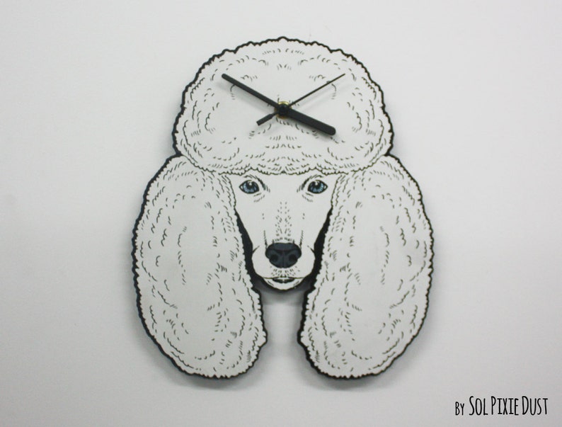 Poodle Dog Face Wall Clock