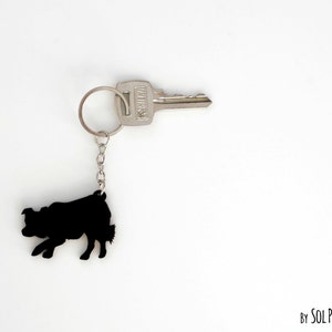 Border Collie Dog Keychain Silhouette