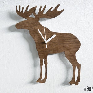 Moose Silhouette - Wooden Wall Clock
