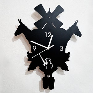 Don Quixote  Modern Cuckoo Silhouette Wall Clock