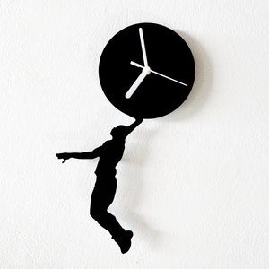 Basketbal silhouet wandklok