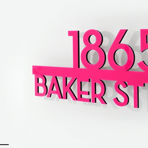 Modern House Numbers Yellow With Black Acrylic Etsy