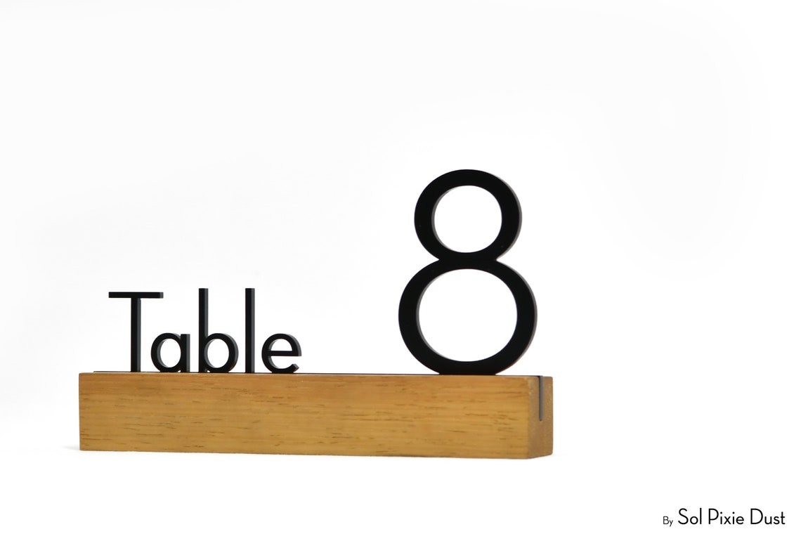 Modern Table Numbers Sign Wooden Table Number Stand Table Etsy