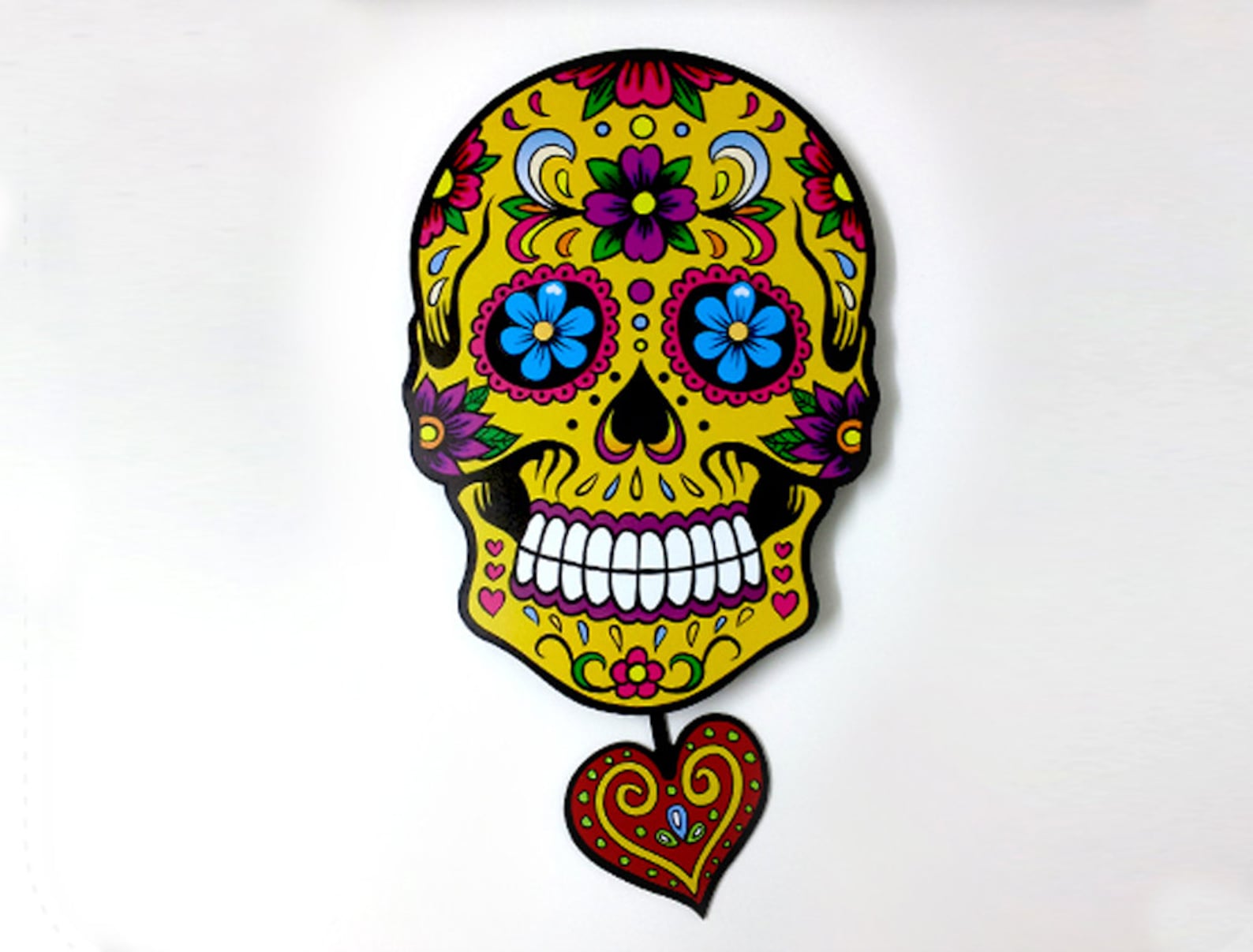 Big Yellow Sugar Skull - Day of the Dead -dia De Los Muertos - Calavera ...