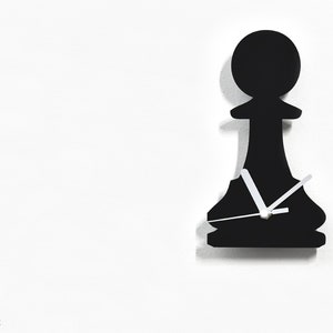 Chess Figure Wall Clock Silhouette - Pawn Chess Piece - Chess Decoration - Office Decor - Game Room Decor - Chess Player Gift - Chess Lover