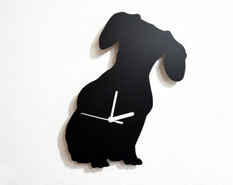 Dachshund Dog 2 - Wall Clock Silhouette