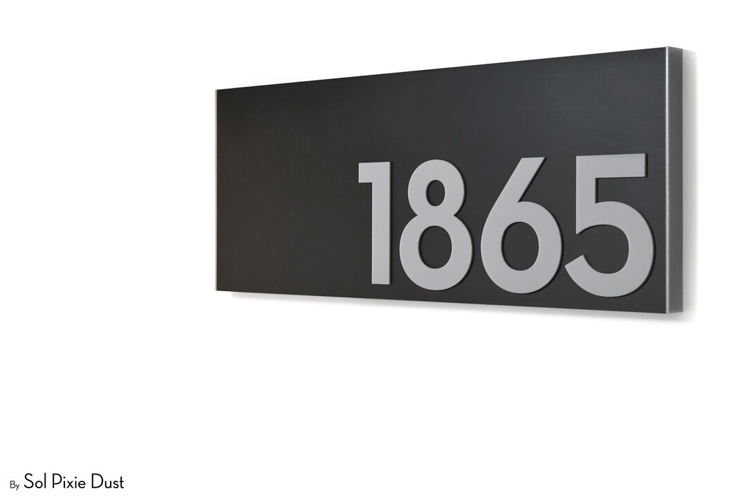 Large Modern House Numbers Aluminum Hollow Bar Rectangle Etsy