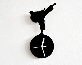 Karate Silhouette Wall Clock