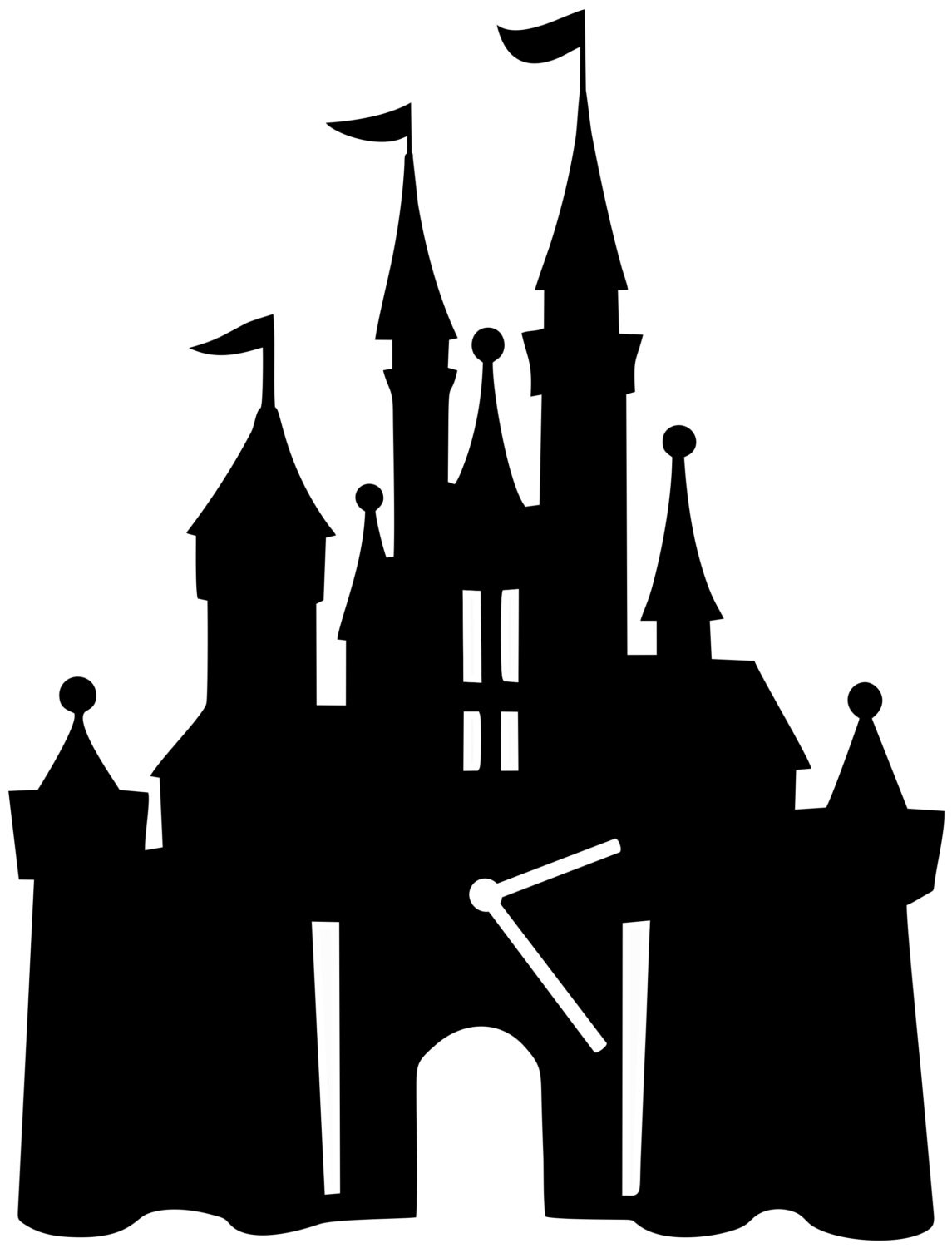 Cinderella Castle Silhouette Wall Clock -  Wall Clock for sale  