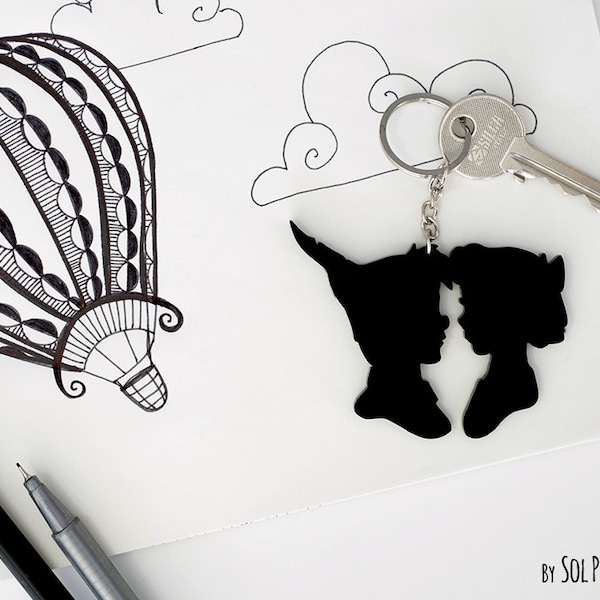 Key chain - Peter Pan and Wendy Silhouette