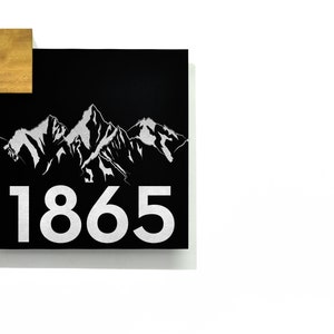 Modern Wall Hanging Sign - Black Aluminum (ACP) Fiber Laser Engraving - Cabin Sign - Mountain Decor - Mountain Sign - Rocky Peaks - Cottage