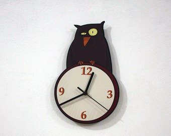 Owl Cartoon - Wall Clock