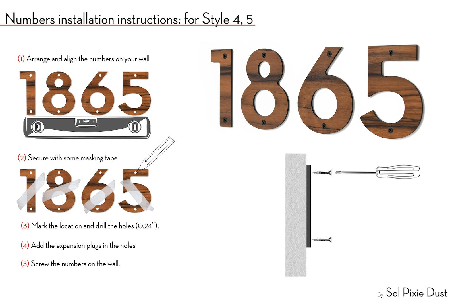 Modern House Numbers Letters - Red Oak Aluminum - Mailbox Numbers ...