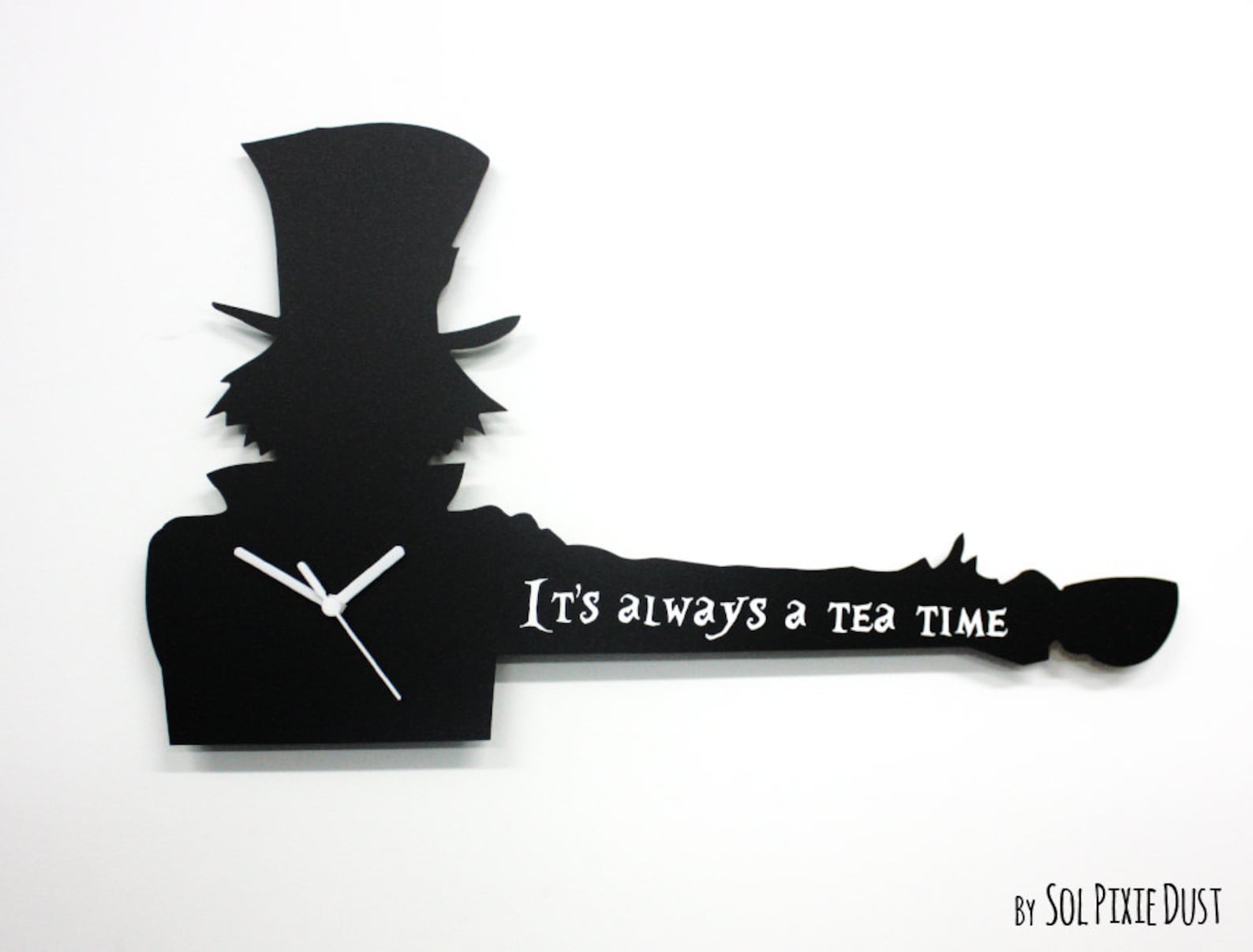 Mad Hatter - It's always a tea time - Alice Wall Clock - Tea Bag Holder