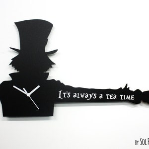 Mad Hatter - It&#39;s always a tea time - Alice Wall Clock - Tea Bag Holder
