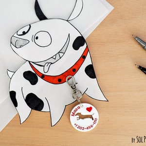 Dog Tag - Teckel Springen - Gepersonaliseerde huisdier-ID, huisdieraccessoire