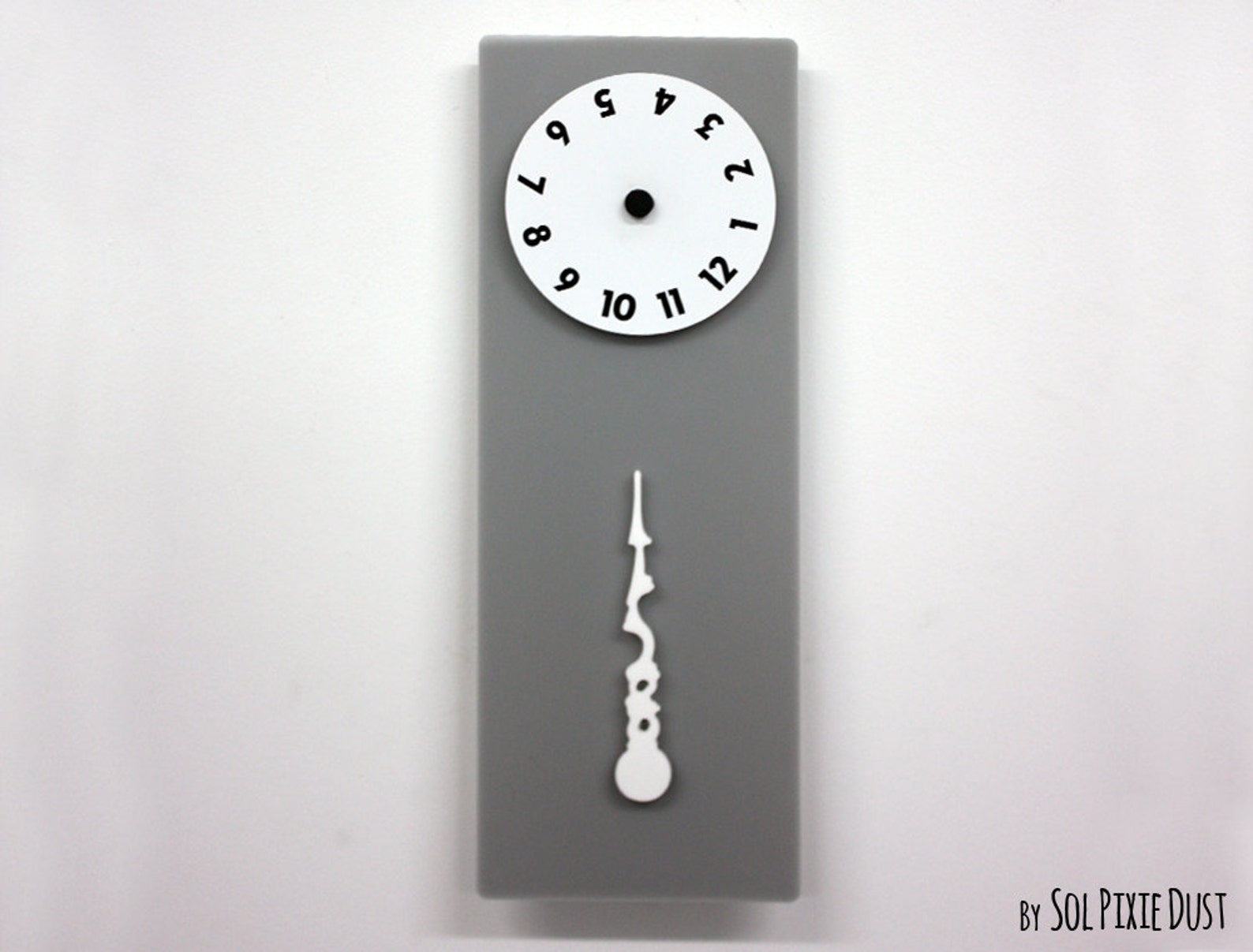 Stable Hand, Rotating Numbers - Gray Wall Clock - Etsy