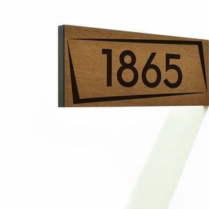 Modern House Plaque - Custom Number Sign - Laser Engraved Sign - Personalized Address Plaque - Wooden Double Sided Sign - Housewarming Gift