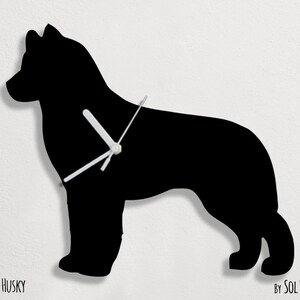 Siberian Husky Dog 1- Wall Clock Silhouette