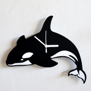 Whale Orca Silhouette  - Wall Clock