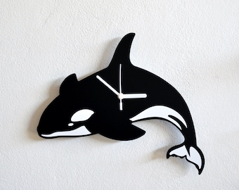 クジラ シャチ シルエット - 壁掛け時計 - Etsy 日本