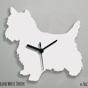 West Highland White Terrier Hund - Wanduhr Silhouette