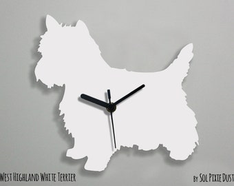 West Highland White Terrier Dog - Wall Clock Silhouette