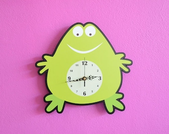 Cute Little Frog Cartoon - Wall Clock