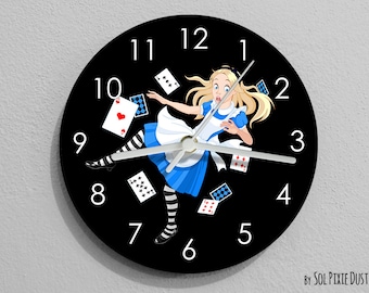 Zegar ścienny Alicja - Wpadając do króliczej nory zegar ścienny