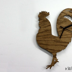 Rooster Silhouette - Wooden Wall Clock