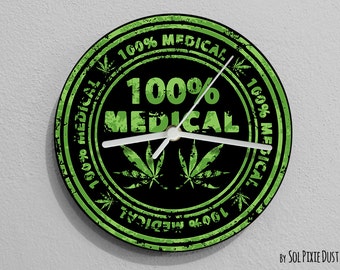 Orologio da parete alla marijuana medica al 100% - Opzione RGB LED 5V