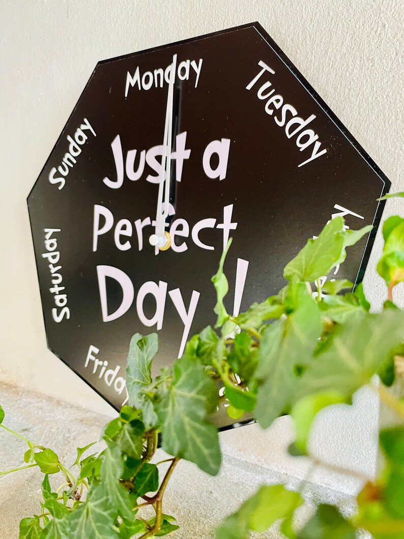 Day of the Week Clock - Just a Perfect Day - Heptagon Week Clock - Fun ...