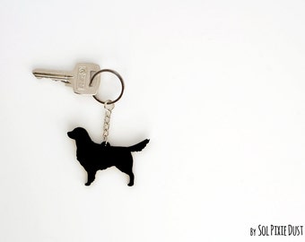 Golden Retriever Dog Keychain Silhouette