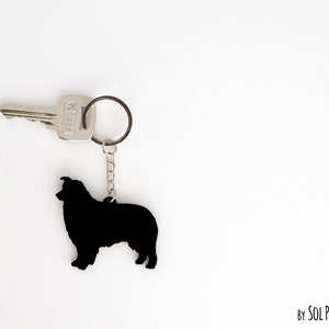 Australian Shepherd Dog Keychain Silhouette