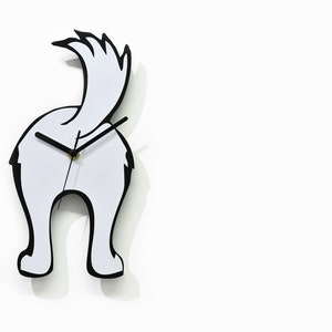 Dog Butt Wall Clock - Doggy Tail Clock - Boy's Room - Playroom Decor - Nursery Wall Decor - Customize Clock - Dog Lover - Animal Clock