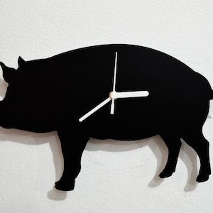 Silueta De Cerdo - Reloj De Pared