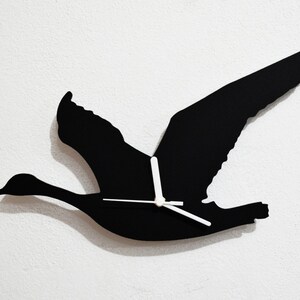 Duck Flying Silhouette - Wall Clock