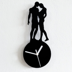 Passion Couple in Love Silhouette - Wall Clock