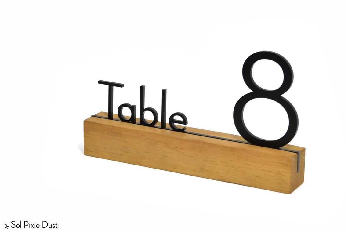 Modern Table Numbers Sign Wooden Table Number Stand Table Etsy