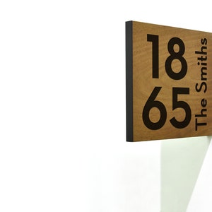 House Number Plaque - Custom House Number Sign - Wood Engraved Sign - Family Name Wall Decor - Street Name Sign - Double Sided Sign