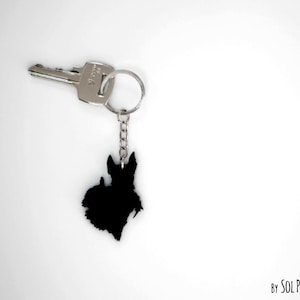 Scottish Terrier Dog Key chain Silhouette