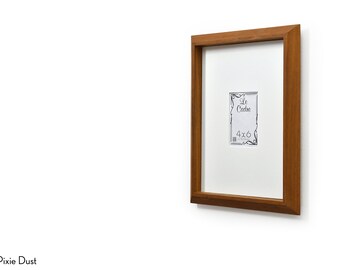 Le Cadre Picture Frames, Modern Wooden Photo Frames made with African Teak Iroko Wood - Handmade Picture Frames - Wall Frames 4" x 6"