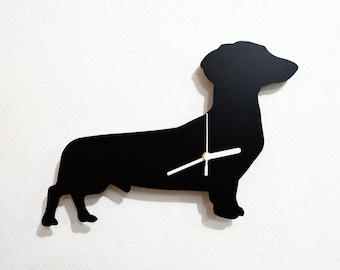 Dachshund Dog 4 - Wall Clock Silhouette