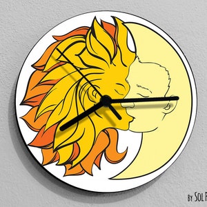 Sol och Måne Kyss 2 - Måne Väggklocka