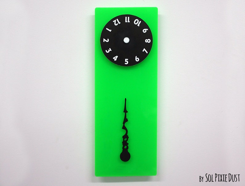 Stable Hand, Rotating Numbers - Green Wall Clock - Etsy